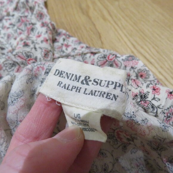 VINTAGE DENIM & SUPPLY RALPH LAUREN Ditsy Floral Cottagecore Peasant Maxi Skirt - Picture 12 of 12